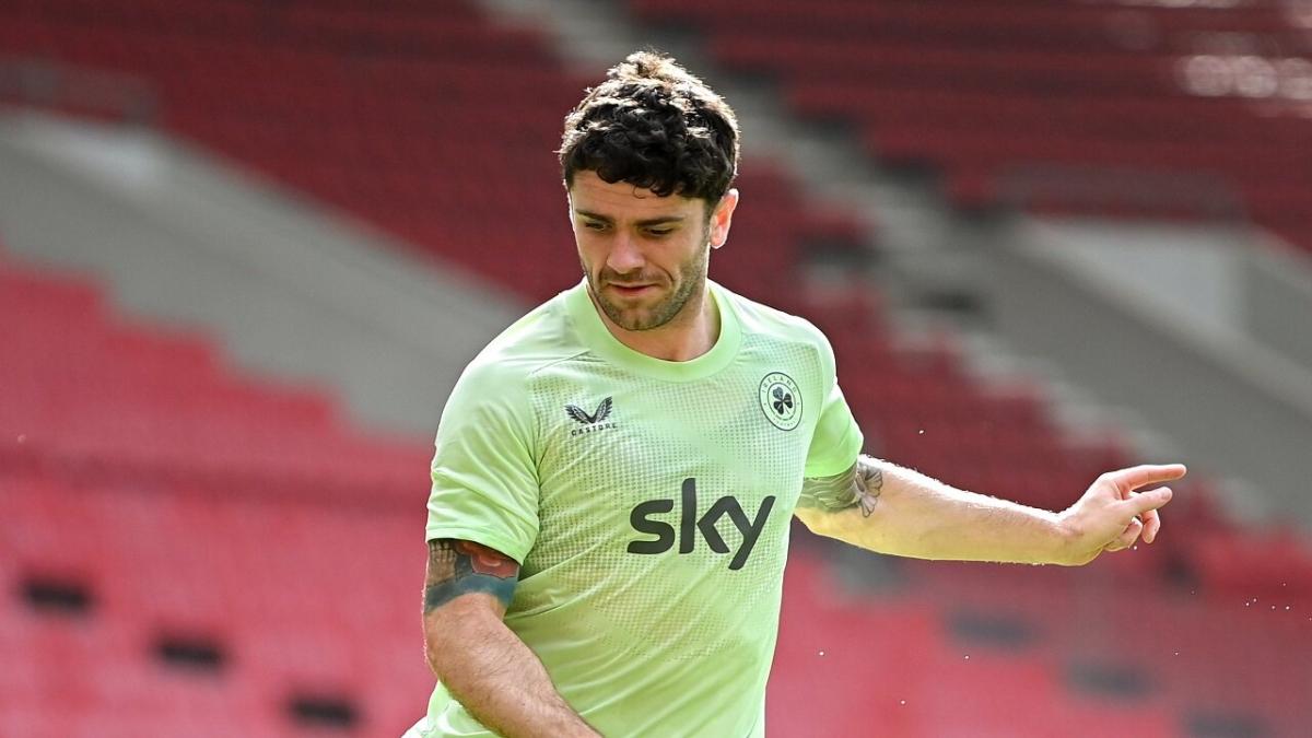 Robbie Brady in training for Ireland